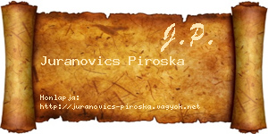 Juranovics Piroska névjegykártya